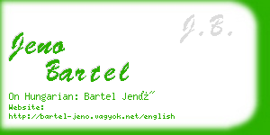 jeno bartel business card